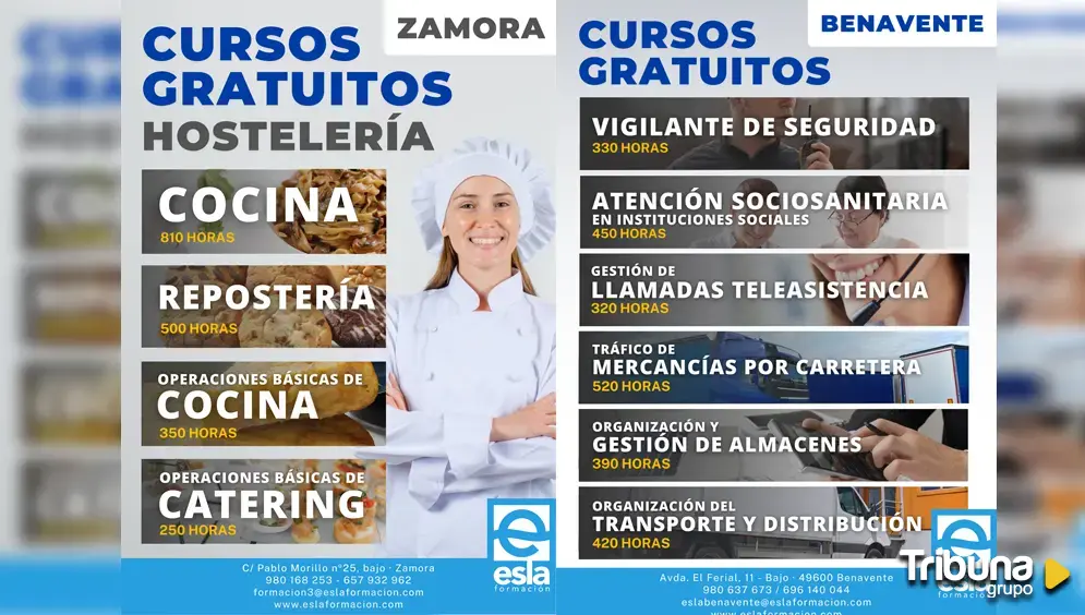 Esla Formación presenta los nuevos cursos gratuitos para desempleados en Zamora