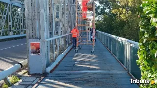 Arrancan actuaciones de mejora en el Puente de Hierro de Zamora con la renovación de la iluminación