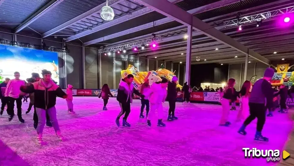 El parque más grande de Castilla y León abre sus puertas en Zamora en Navidad con pista de hielo natural 