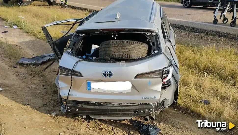 Cuatro heridos, entre ellos dos niños, en una salida de vía en la autovía A-6 en Zamora