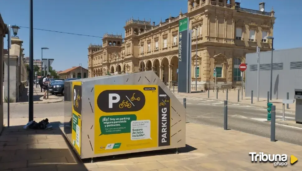 La estación de tren de Zamora estrena aparcamiento seguro para bicicletas y patinetes frente a robos